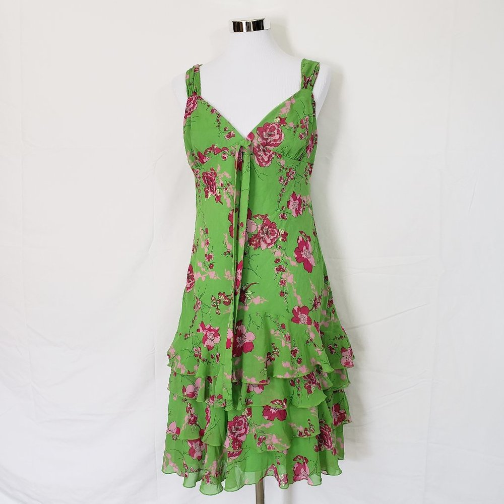 Bisou Bisou Michele Bohbot Ruffle Hem Floral Dress